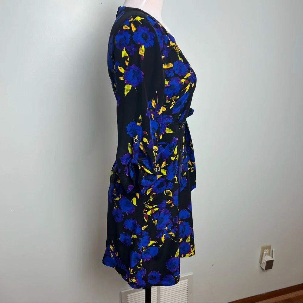 Yumi Kim 100% Silk Floral V-Neck Midi Wrap Dress Women’s Size Small - Picture 8 of 14